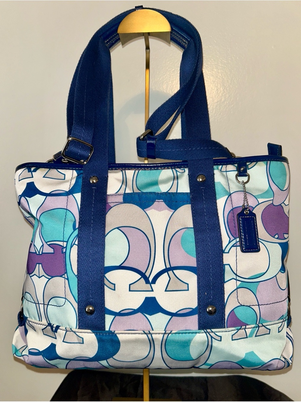 Coach Kyra Daisy Scarf Print Nylon Tote Y2K Perfect Condition original Hang Tag